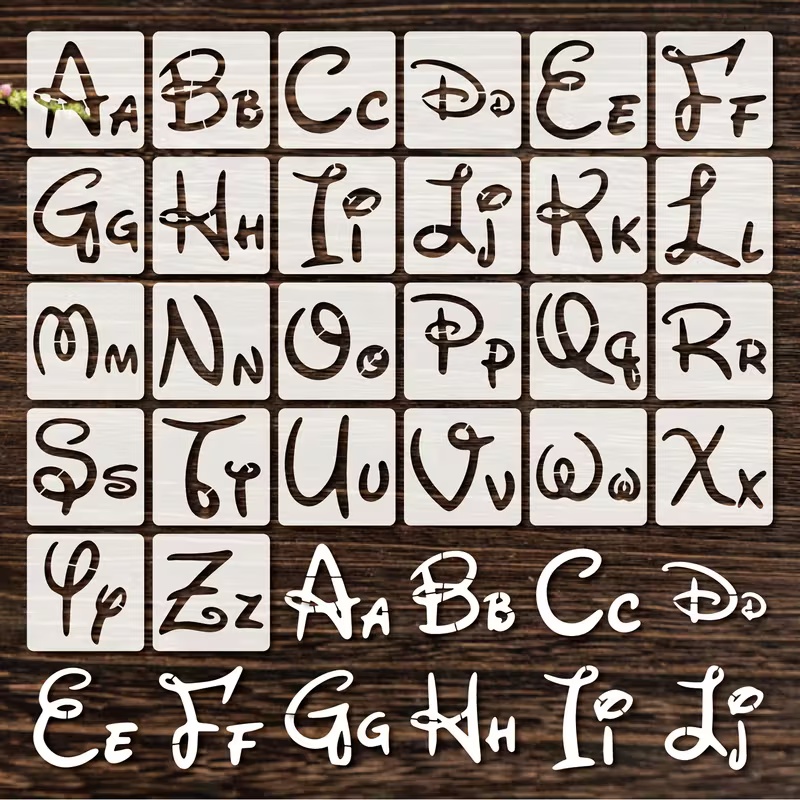 Photography Font - 26 Buah Set Stensil Alfabet 2.95x2.95