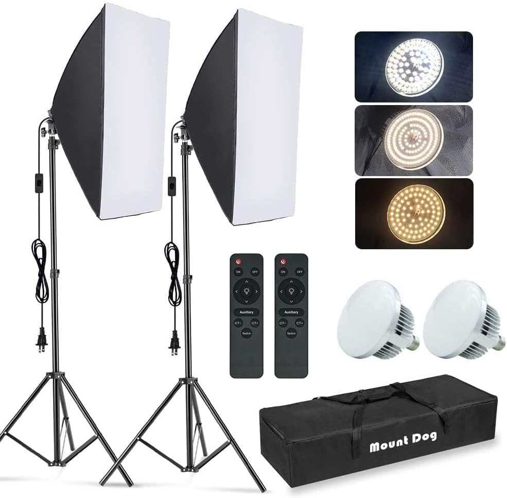Photography Bulb - Kit Pencahayaan Softbox Fotografi, 2-Pack 19.7
