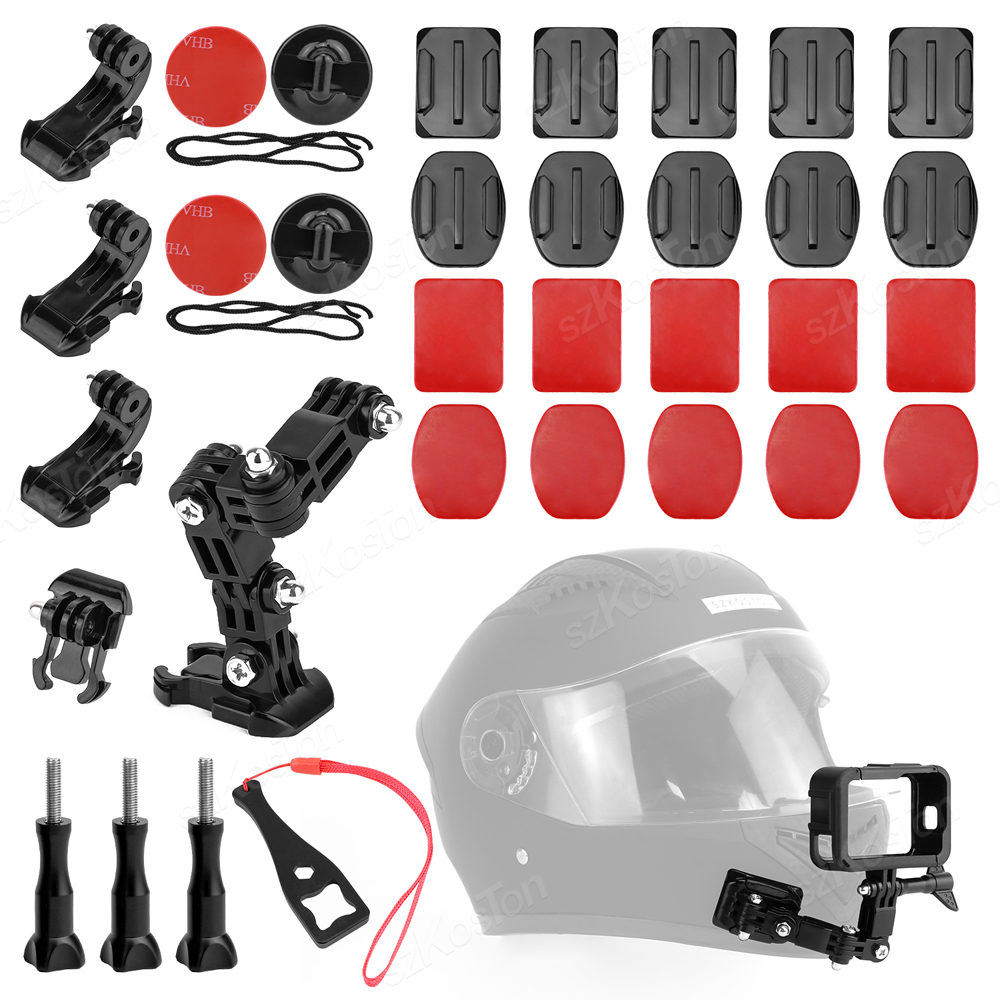 Gopro Action Camera Hero 13 Black - Kit Dudukan Dagu Helm Sepeda Motor