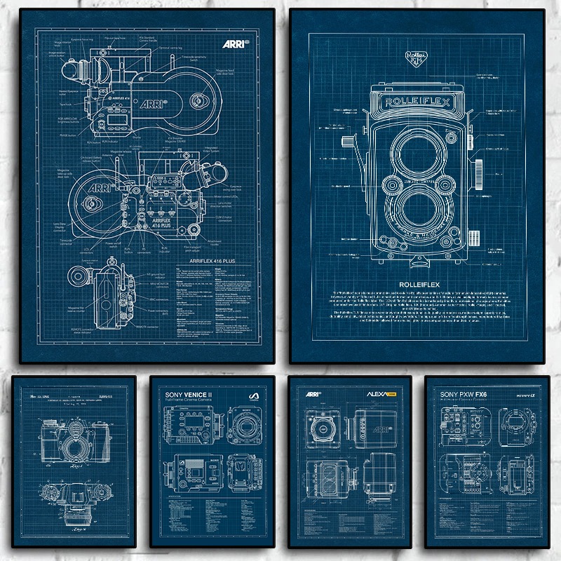 Photography Vintage - Vintage Leica Kamera Cetak Biru Poster
