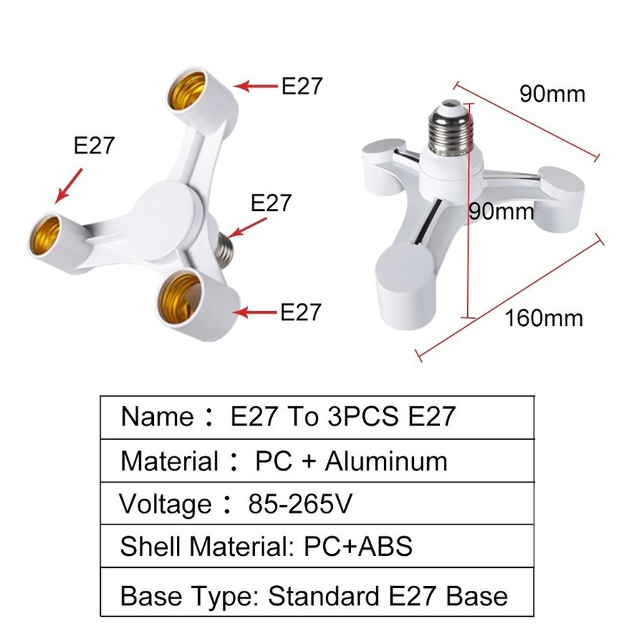 Soket Bohlam 3In1 E27 Ke E27 S - Photography Bulb ulasan dan harga