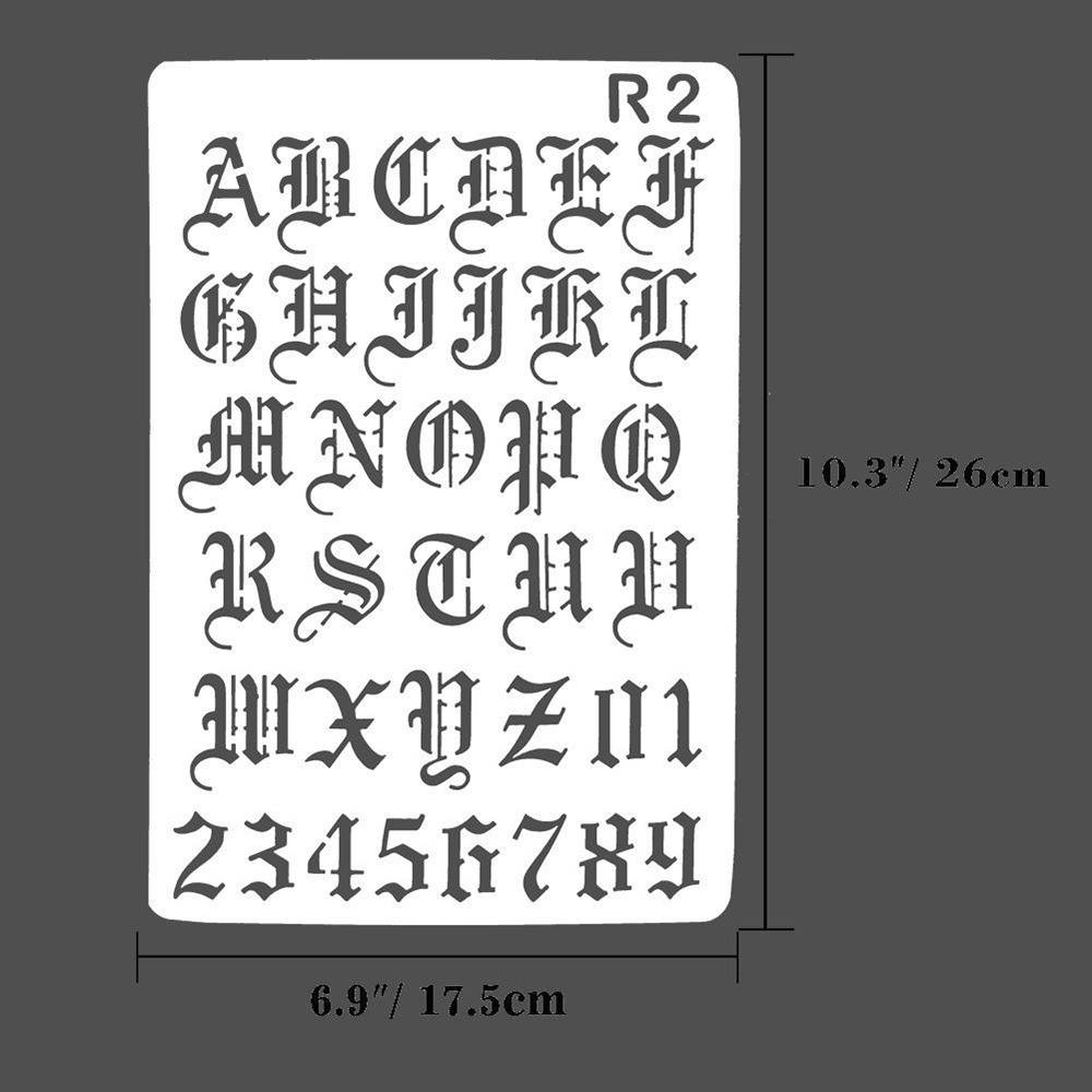 Baru Hollow Layering Stensil D - Photography Font ulasan dan harga