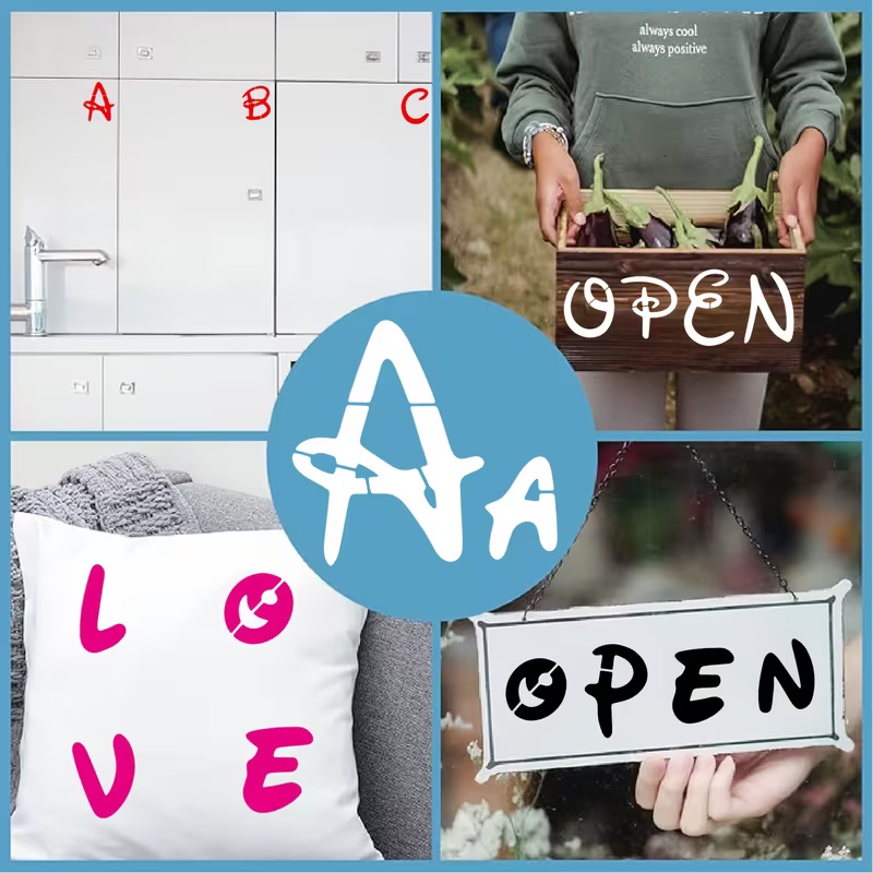 26 Buah Set Stensil Alfabet 2. - Photography Font ulasan dan harga