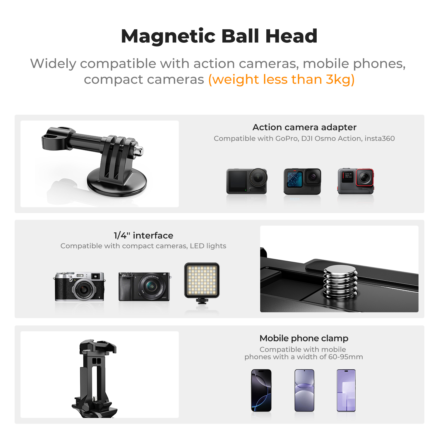K&F CONCEPT Dudukan Kamera Mag - Gopro Action Camera Hero 13 Black ulasan dan harga