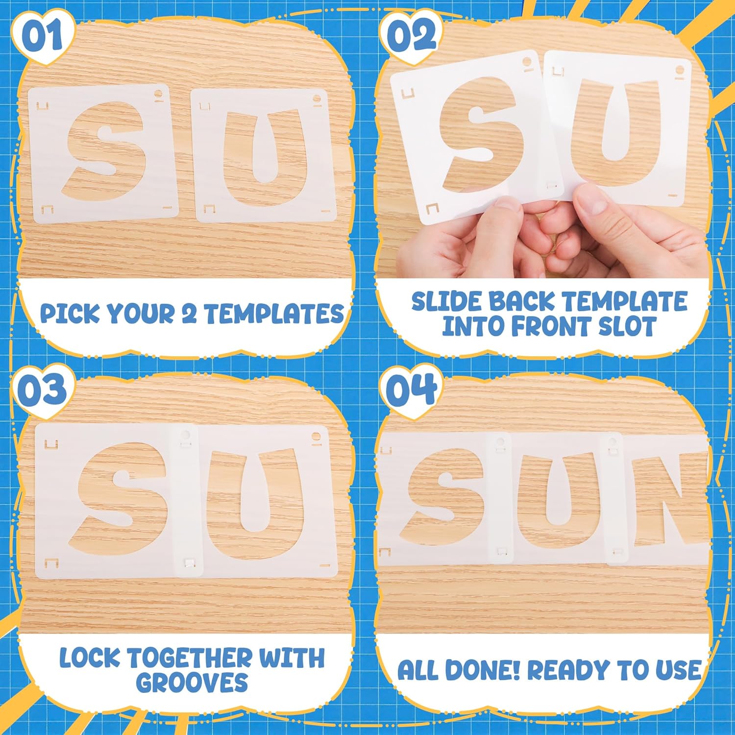 80Pcs Stensil Huruf dan Angka  - Photography Font ulasan dan harga