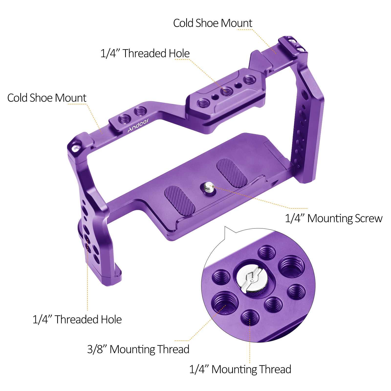 Andoer Camera Cage Aluminium A - Camera Cage Baseplate ulasan dan harga